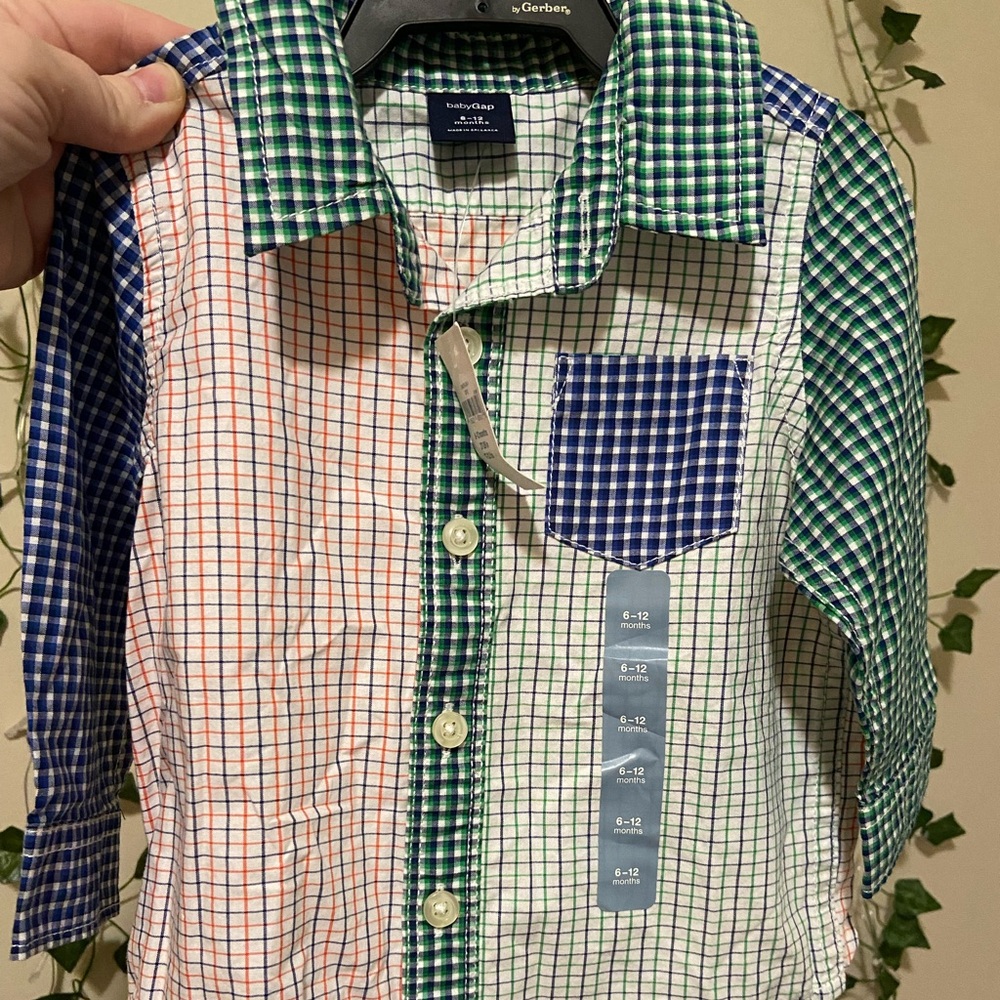 Baby Gap Button Down Mixed Plaid Shirt